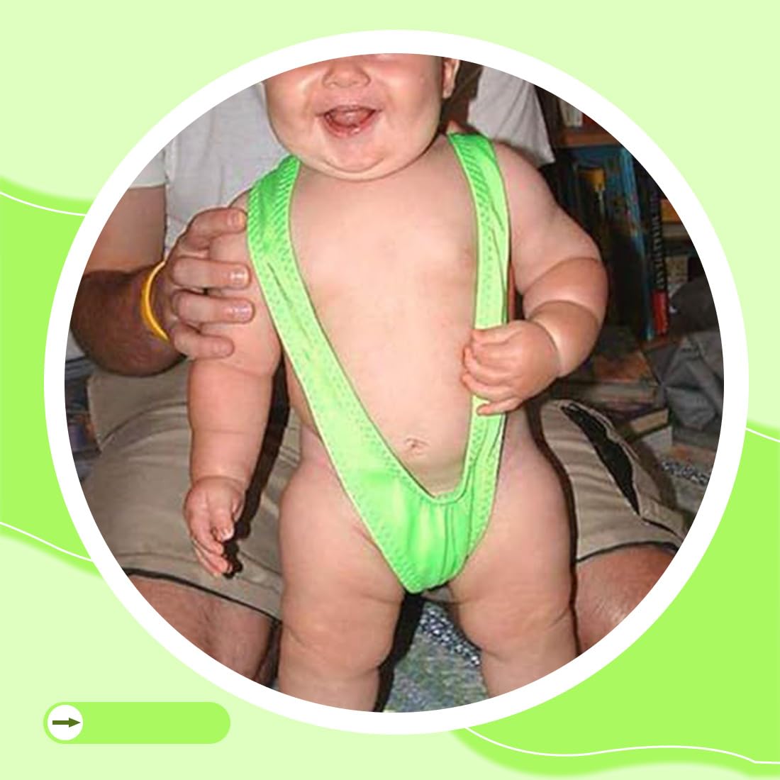 Tanga Borat Mankini para Hombre Verde Fluorescente