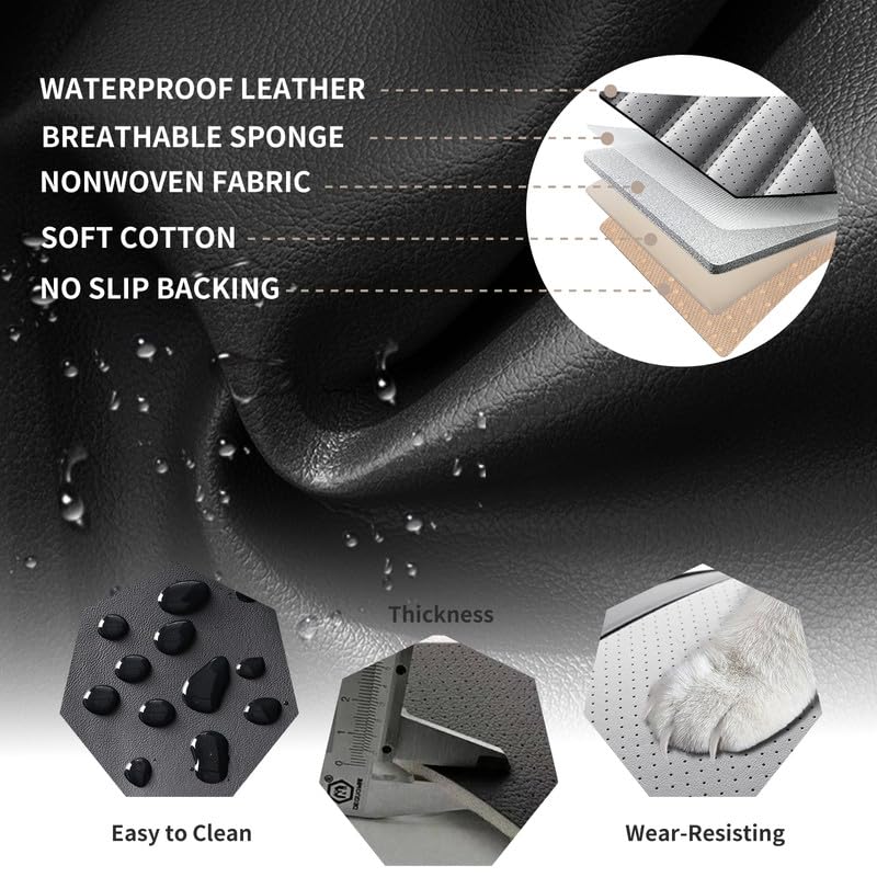 Image of Front Seat Covers Fit for Chevy /Chevrolet Bolt 2016-2026, Gray&White