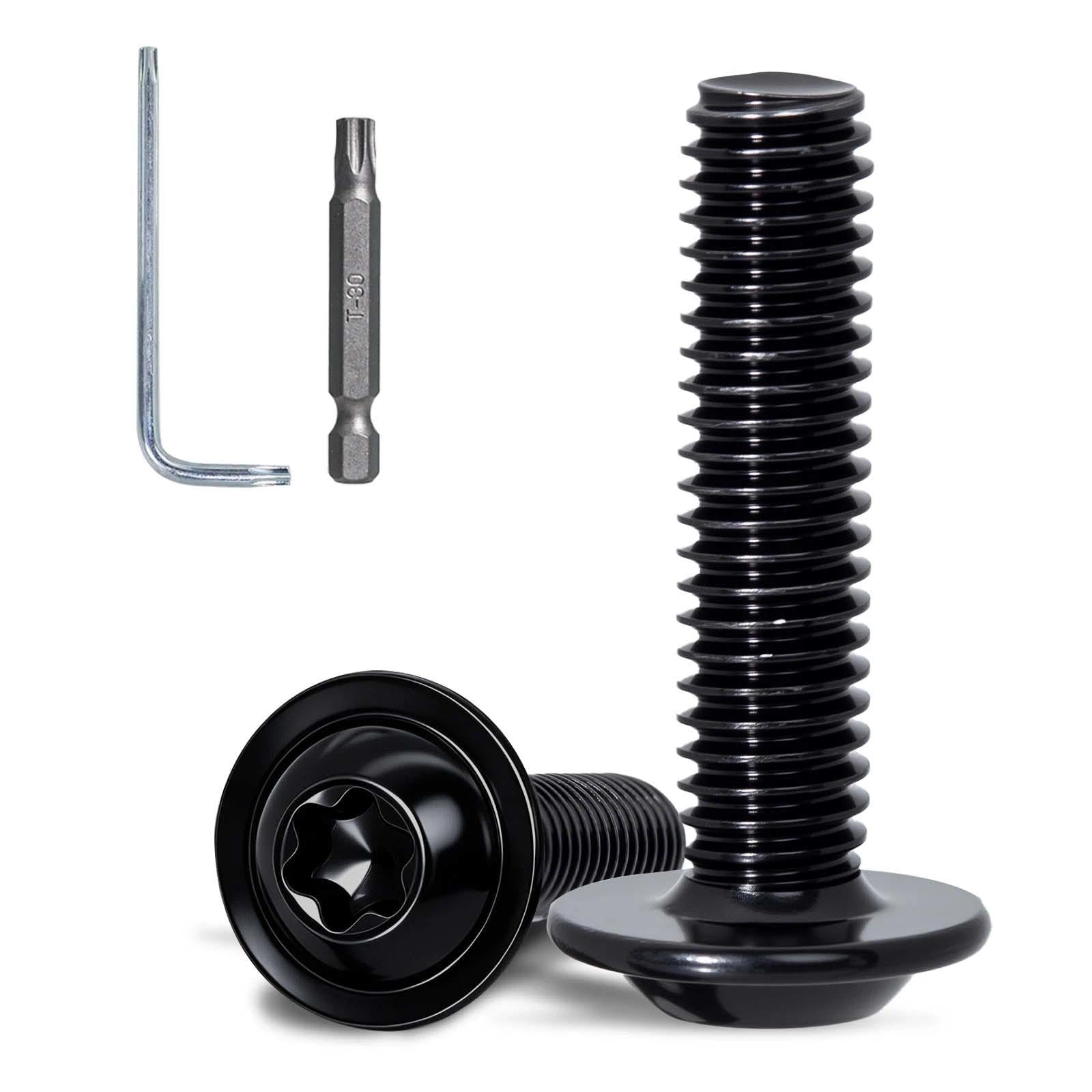 KINETOX 40PCS M6 Stainless Steel Bolts M6 x 12 mm Torx Pan Head Machine Screws Black Zinc Plated Stainless Steel Screws for Metal PC Case Model Building & Furniture Use โ image 1