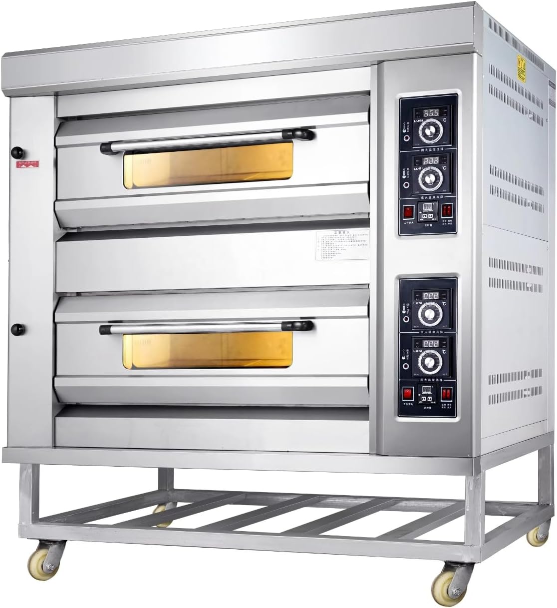 Industrial Commercial Oven with Rapid Preheat & Uniform Convection for Pizza Shops & Bakeries, Digital Control Panel, Heavy Duty Stainless Steel 220V, for Commercial Kitchens
