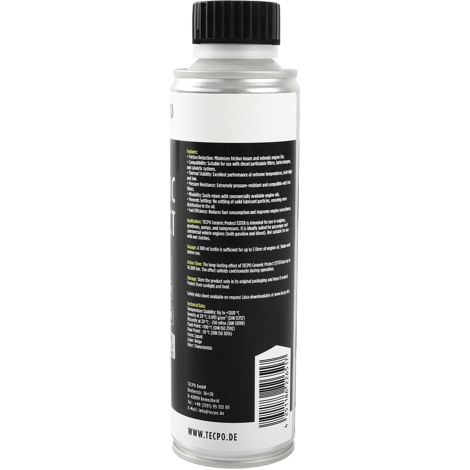 TECPO 3x Keramik Protect Ester, 300 ml Verschleißschutz Additiv für Diesel- und Benzinmotoren Ceramic Motor Öl Zusatz Öldditiv Keramik Verschleißschutz (3er-Pack)