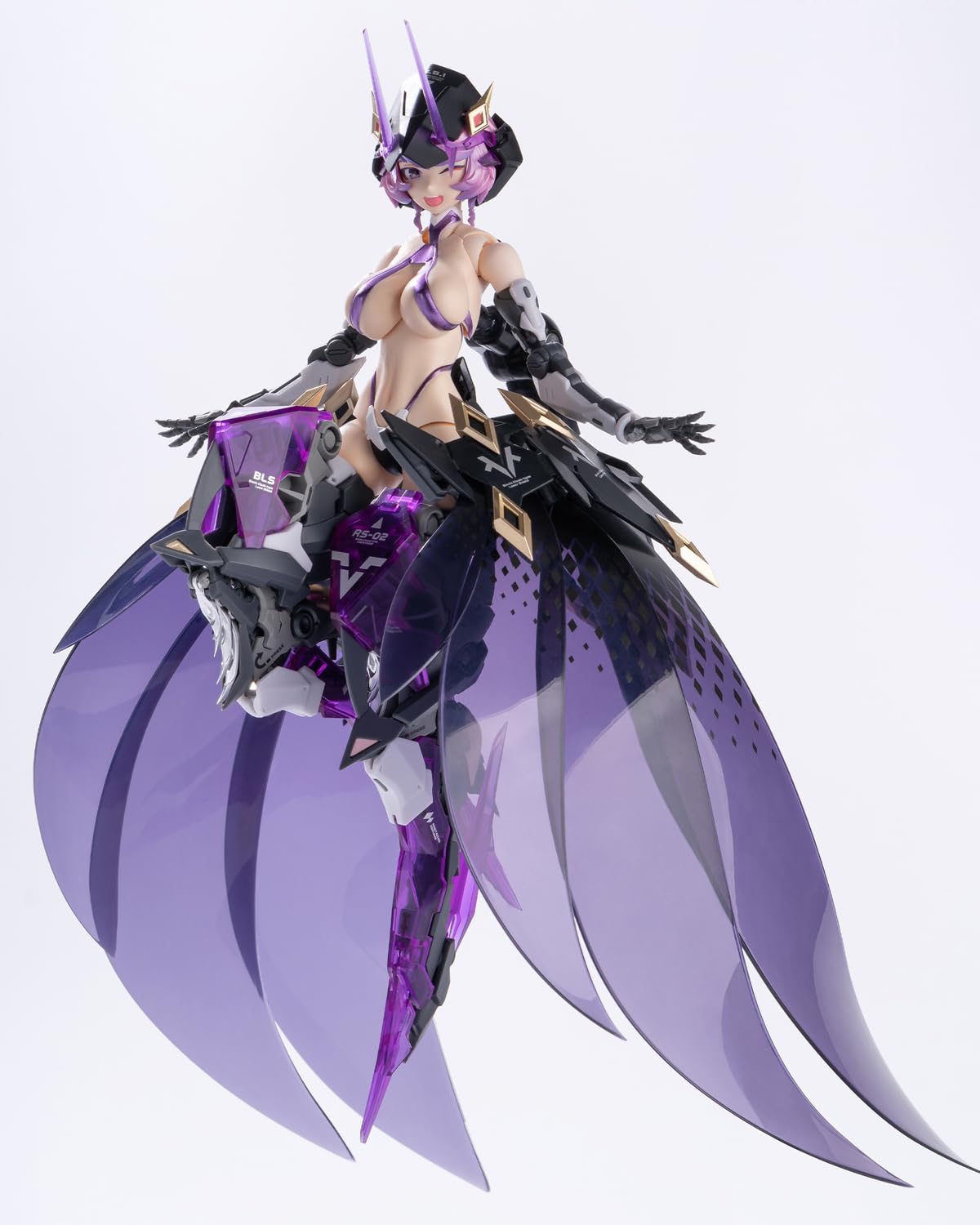 Pipigirl 1:10 Mech Action Figures, Starflower Black IRIS, Mecha Musume, Height 7.87 inch Collectible Mecha Action Figures Kits