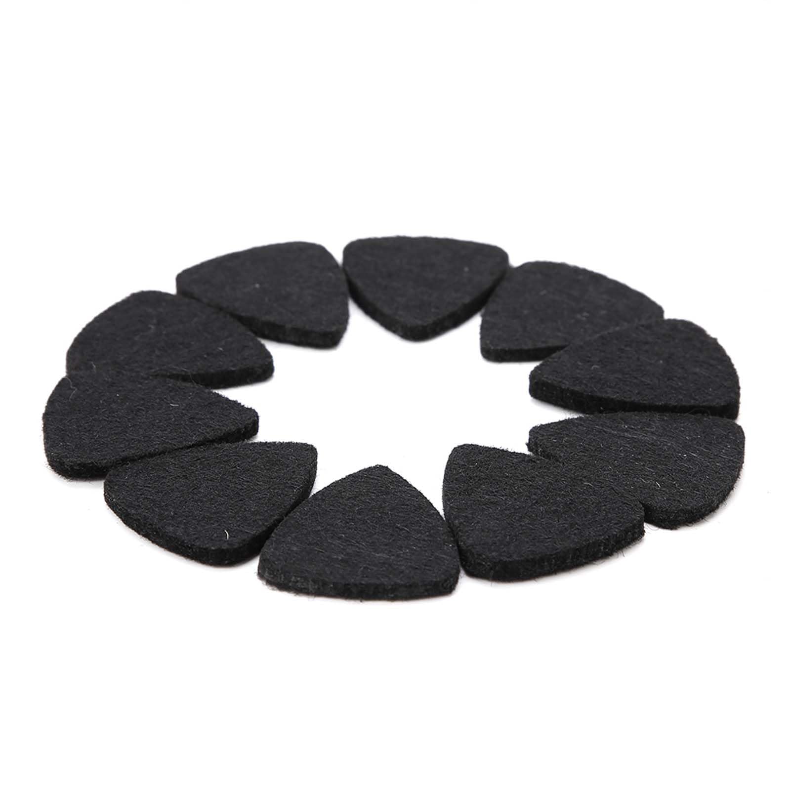 Generic 10Pcs Soft Wool Felt Guitar Picks 3mm Sound Improvement for Guitar Ukulele Players Black/White/Grey (Black)