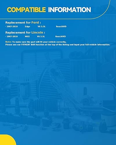 Miniatura 2 de PHILTOP Conjunto de cojinete de rueda y cubo trasero 512335 5 lengüetas para Edge 2007-2010, MKX 2007-2010 con ABS 2 piezas (solo para AWD)