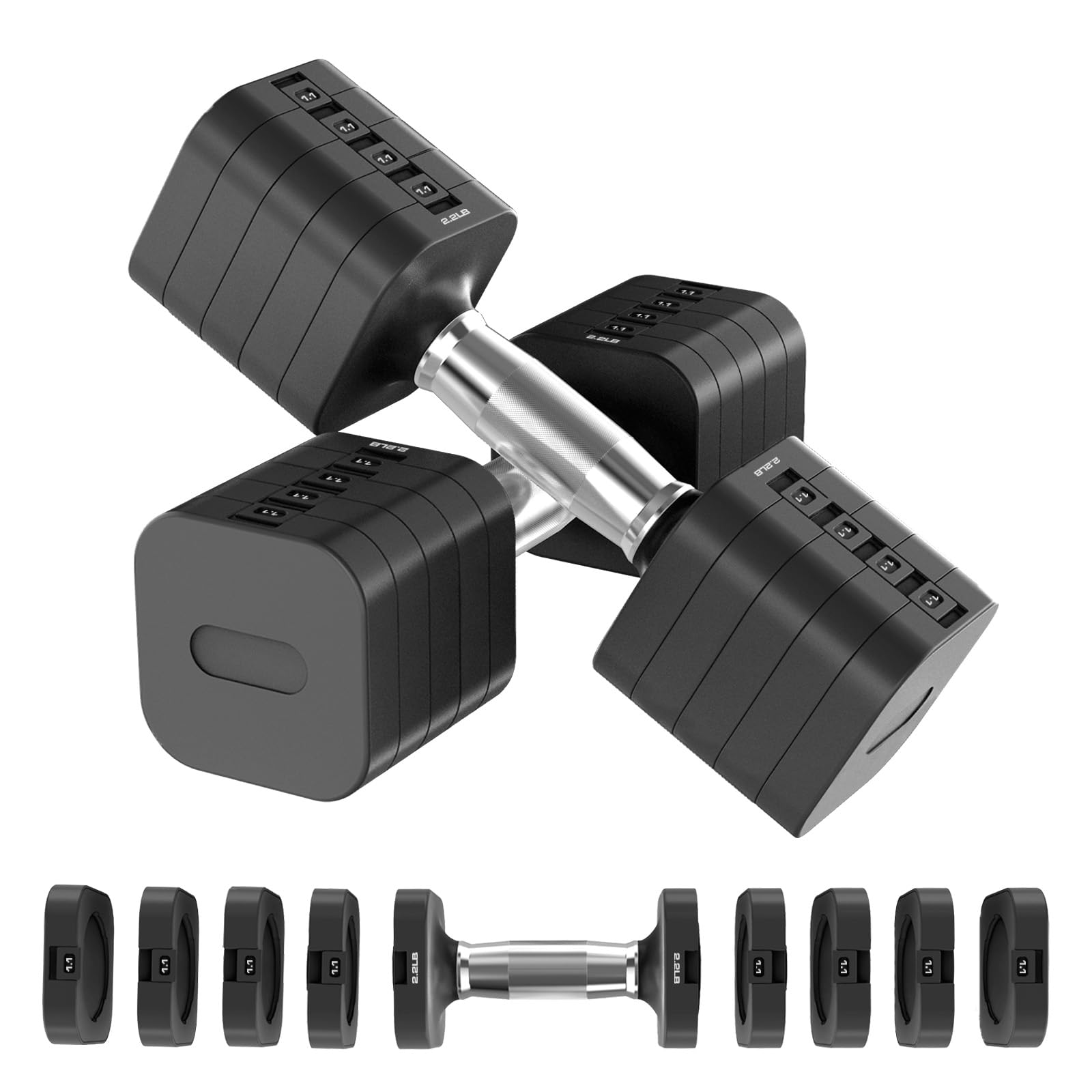 Hezeyferg Adjustable Dumbbell Set,Adjustable Weight Dumbbells for Women/Men