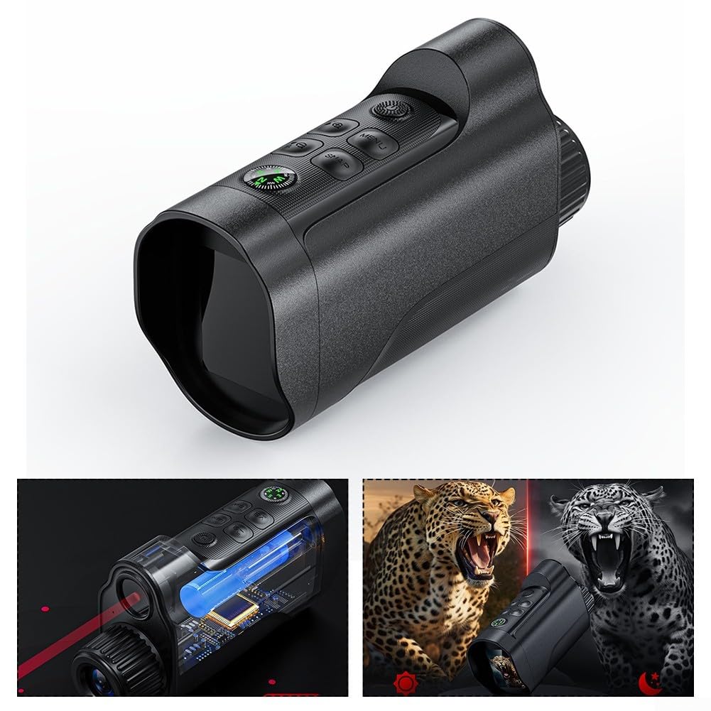 Monoculaire numérique pour vision nocturne Zoom 1080p Vidéo 2.0 pouces écran 800 m Portée 800 m Télescope infrarouge pour l'observation de la faune Camping Randonnée Voyage