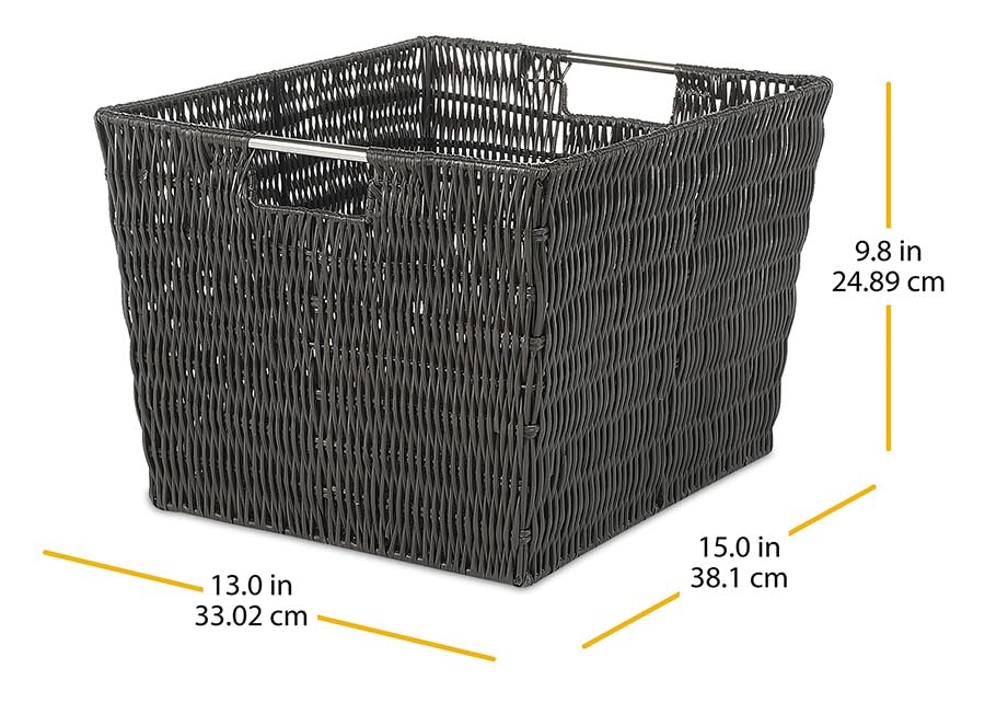 Image of Whitmor Rattique Storage Tote Basket - Espresso