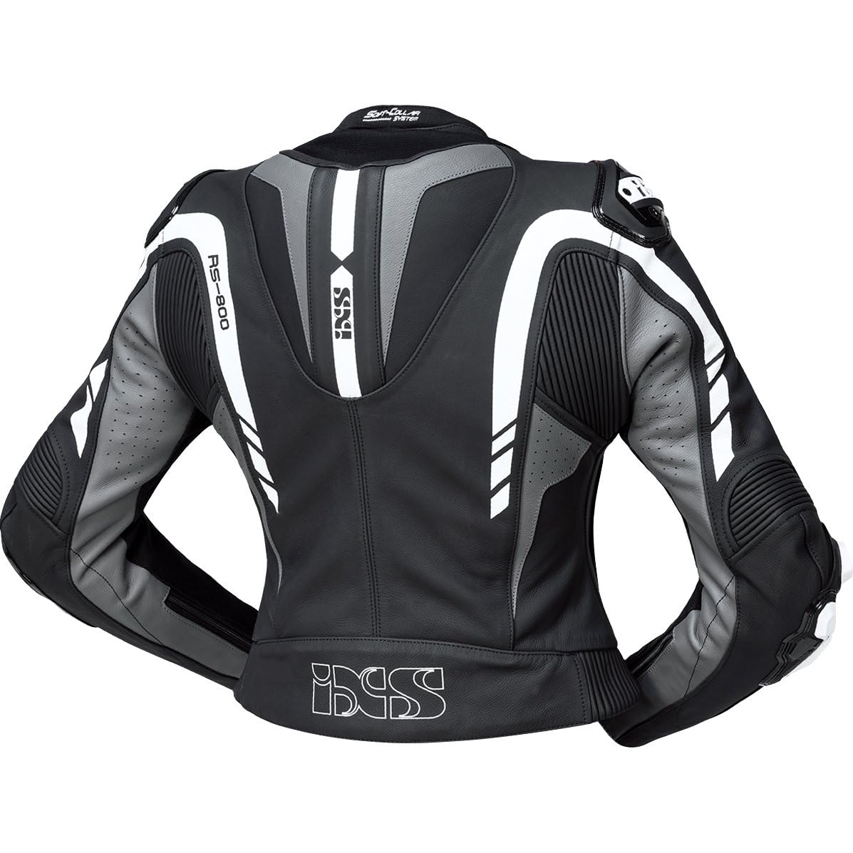 IXS RS-800 1.0 Dwuczęściowy damski skórzany kombinezon motocyklowy, czarny/szary/biały, 44