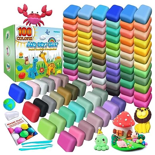 ESSENSON Arcilla Polimerica - 100 Colores Plastilina para Modelar de Secado al Aire, Regalo para Niños de 3 a 12 Años