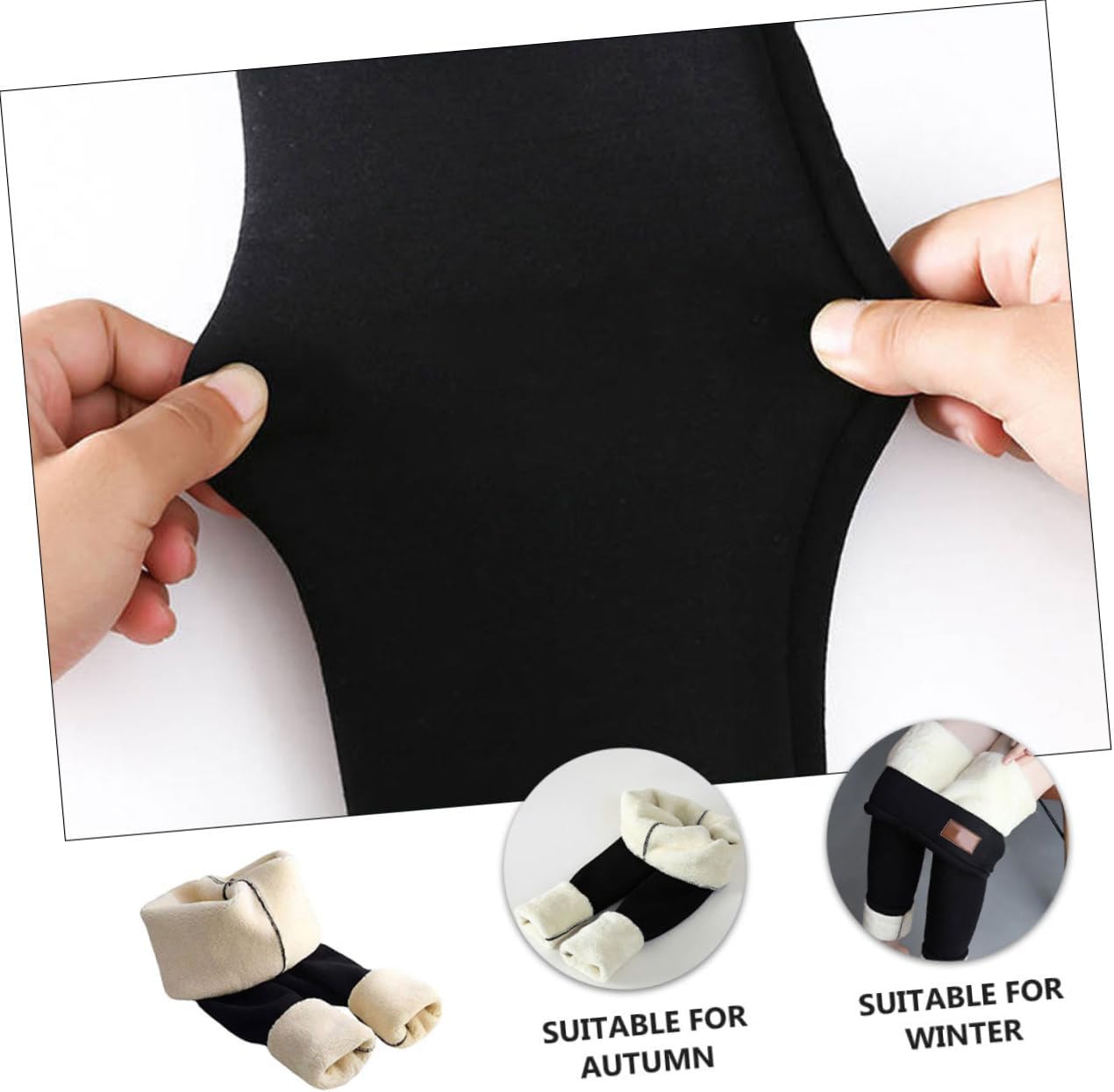 Didiseaon High Waist Thermal Leggings for Women, Fleece Lined Thick Warm Pants, Warm Underwear Tights, Size L, Winter Skiing Apparel Black