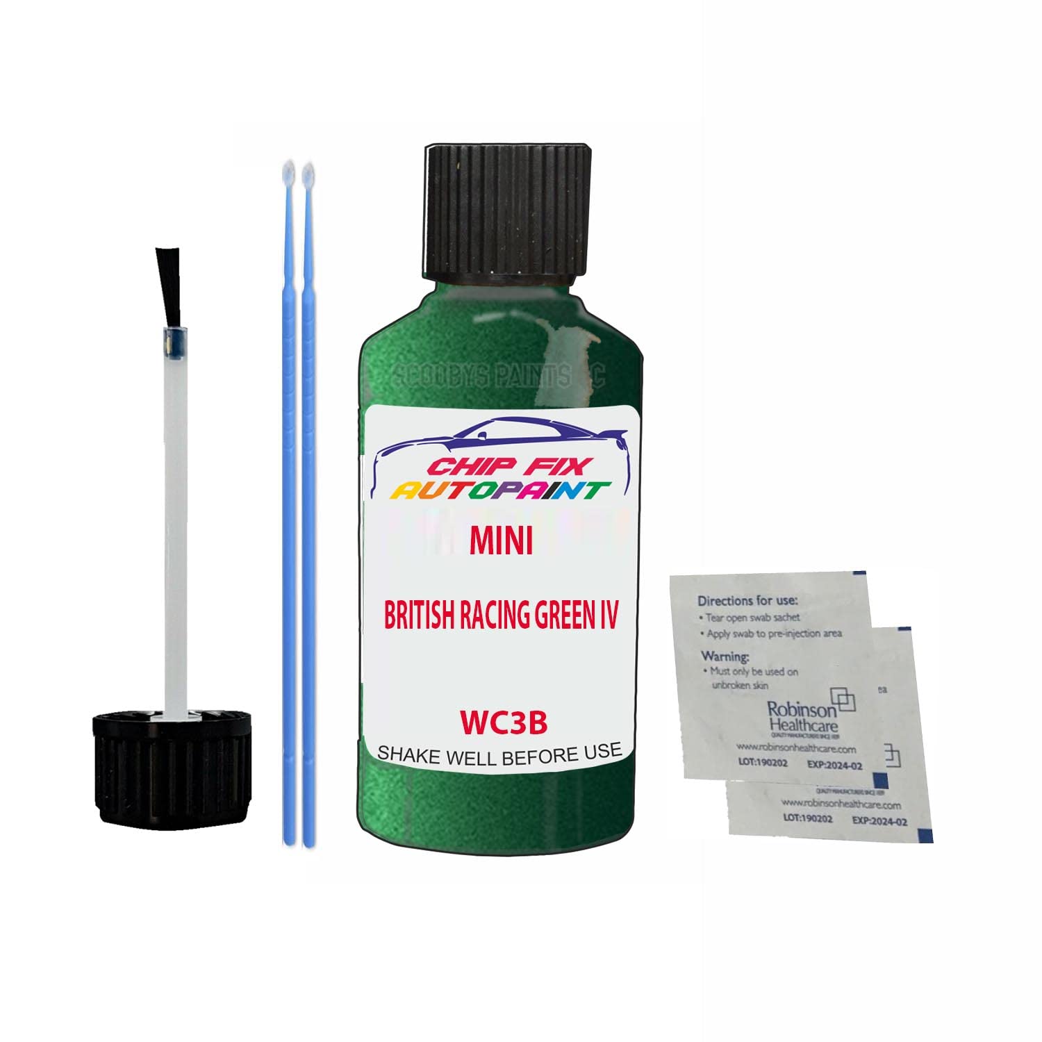 Scoobys Paints Back In The Mix British Racing Green Iv Touch Up Paint For Mini Cooper Clubman Wc3b 2019-2022 30Ml Bottle Brush Scratch Stone Chip Repair Pen