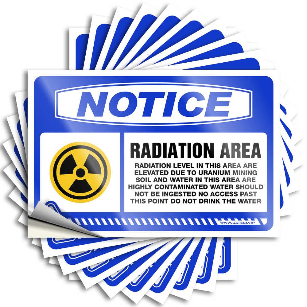 Fzfn Colour Bumper Custom Waterproof Vinyl Sticker | Notice Radiation Area Radiation Level Motivational Case For Farmers Diy Projects(8X12cm)