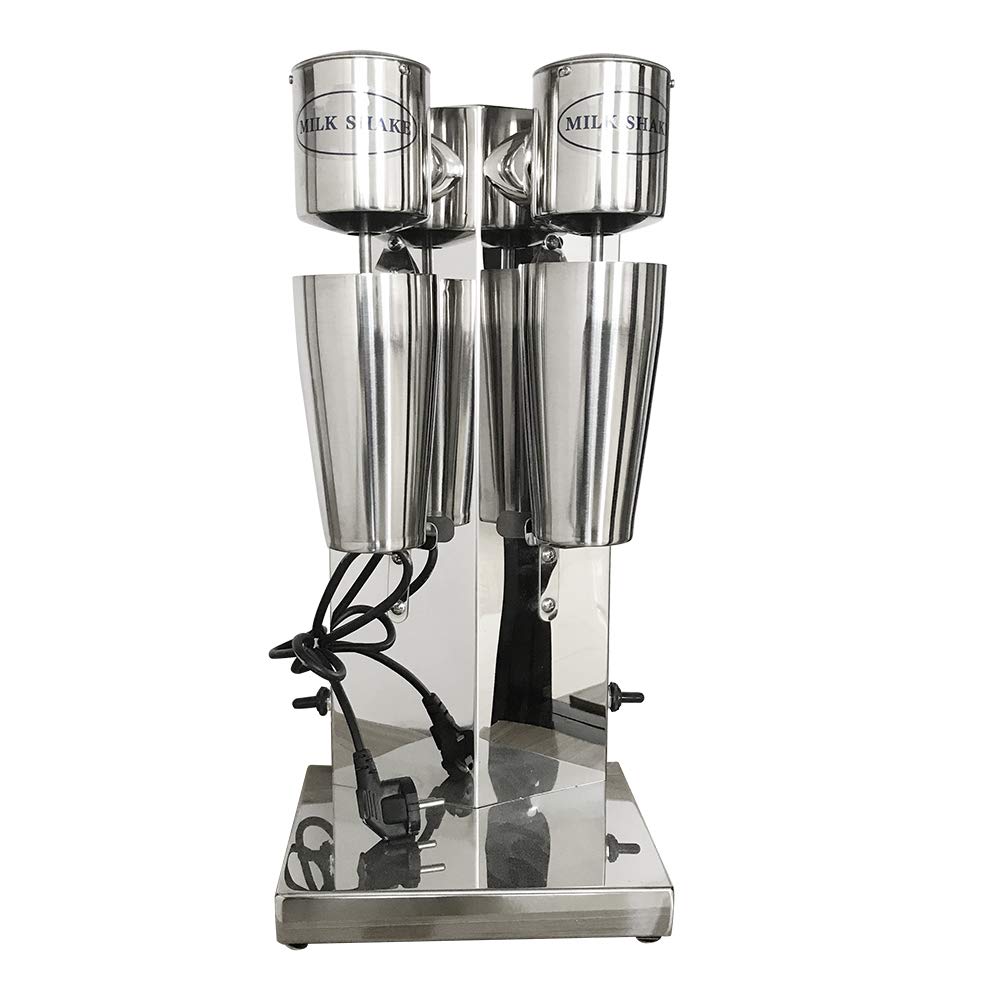 Double Heads Milkshake Maker Machine Commercial Electric Smoothie Blender Stainless Steel, Electric Smoothie Ice Cream Maker for Commercial and Home(180W)