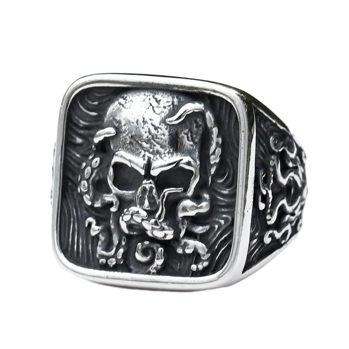 2023 Skull Ring Cool Evil Death Punk Rock Stainless Steel Rings Aly Style Jewelry