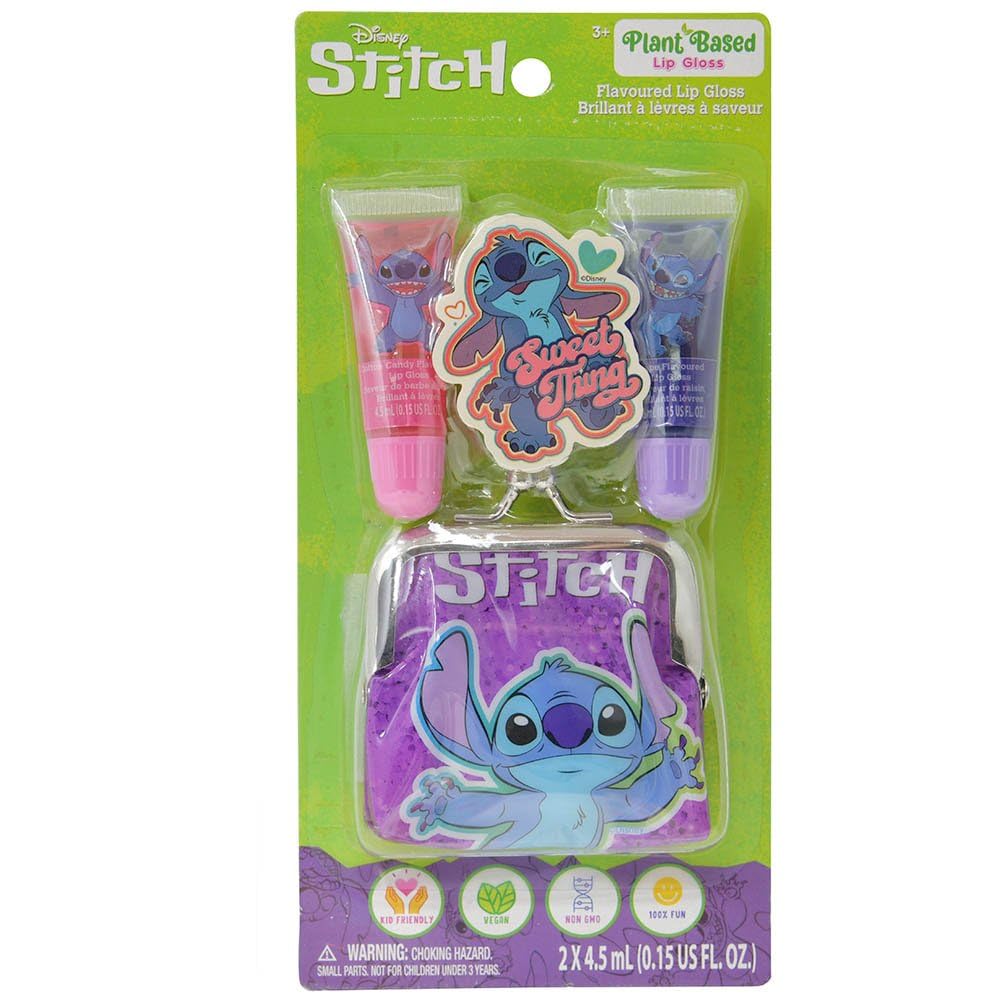 Disney Stitch Plant-Based Lip Gloss Set with Coin Purse