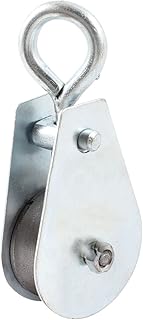 Aexit 0.1T 0.22 Material Handling Pound Chain Rope Swivel Pulley Rigging Hoist Snatch Blocks Silver Tone