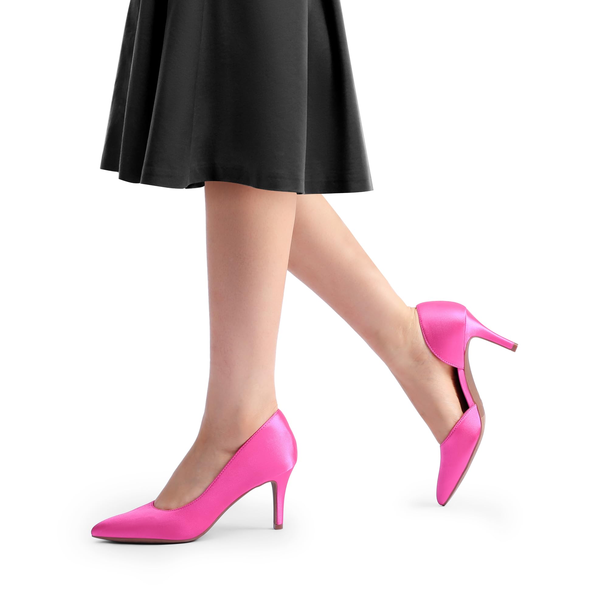 DREAM PAIRS Zapatos de Tacón Fina Clásicos Mujer de Zapatos de Salón PU con Adorno de Flores para Boda Fiesta