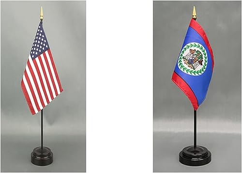 Miniatura 14 de Juego de banderas de escritorio de Afganistán, hecho en Estados Unidos, de rayón de 4 x 6 pulgadas, escritorio de oficina y pequeñas banderas