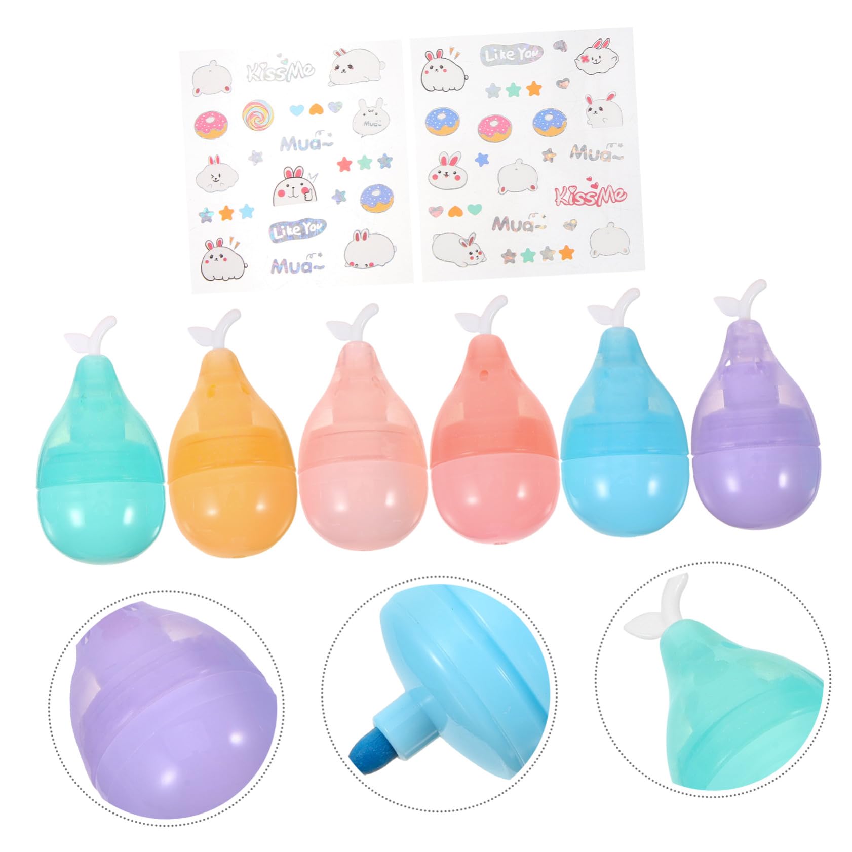 30 Pezzi Mini Evidenziatori Colorati Punta Obliqua Cartoon per Note e Segnalibri Penne Fluorescenti per Scuola e Ufficio Base d Resistente e