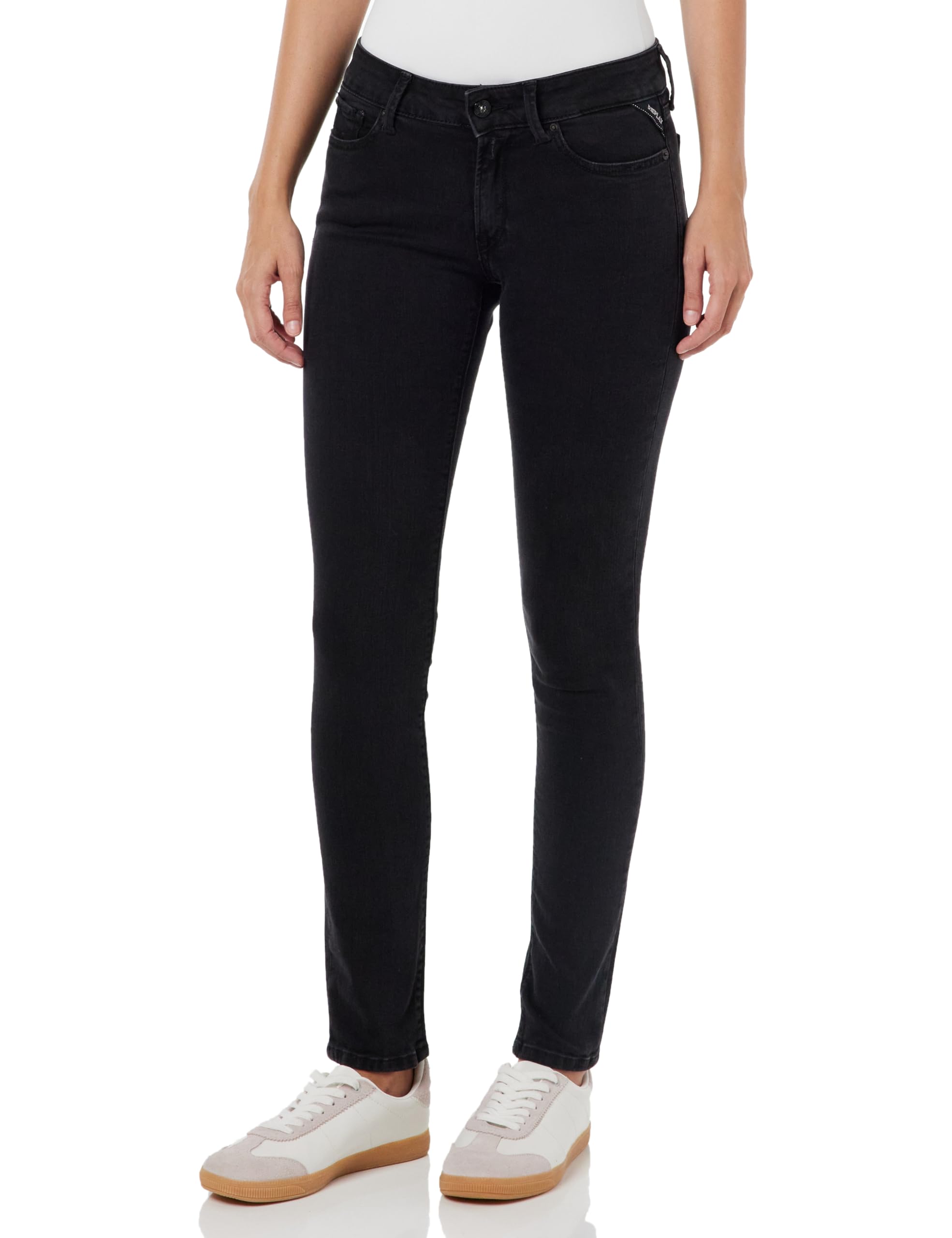 Replay women's jeans New Luz skinny fit with power stretch, black (Black 098), 26W / 28L