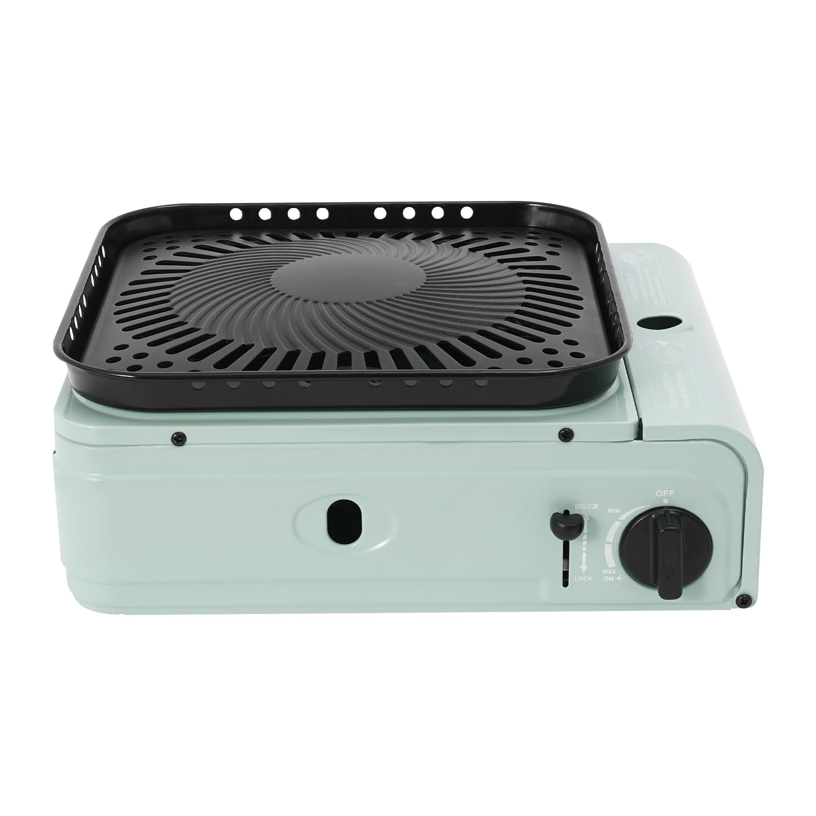 Barbecue de camping portable à gaz, butane ou propane 2 en 1 avec sac de transport, petit barbecue de table pour camping, randonnée, tourisme sac à dos (vert)