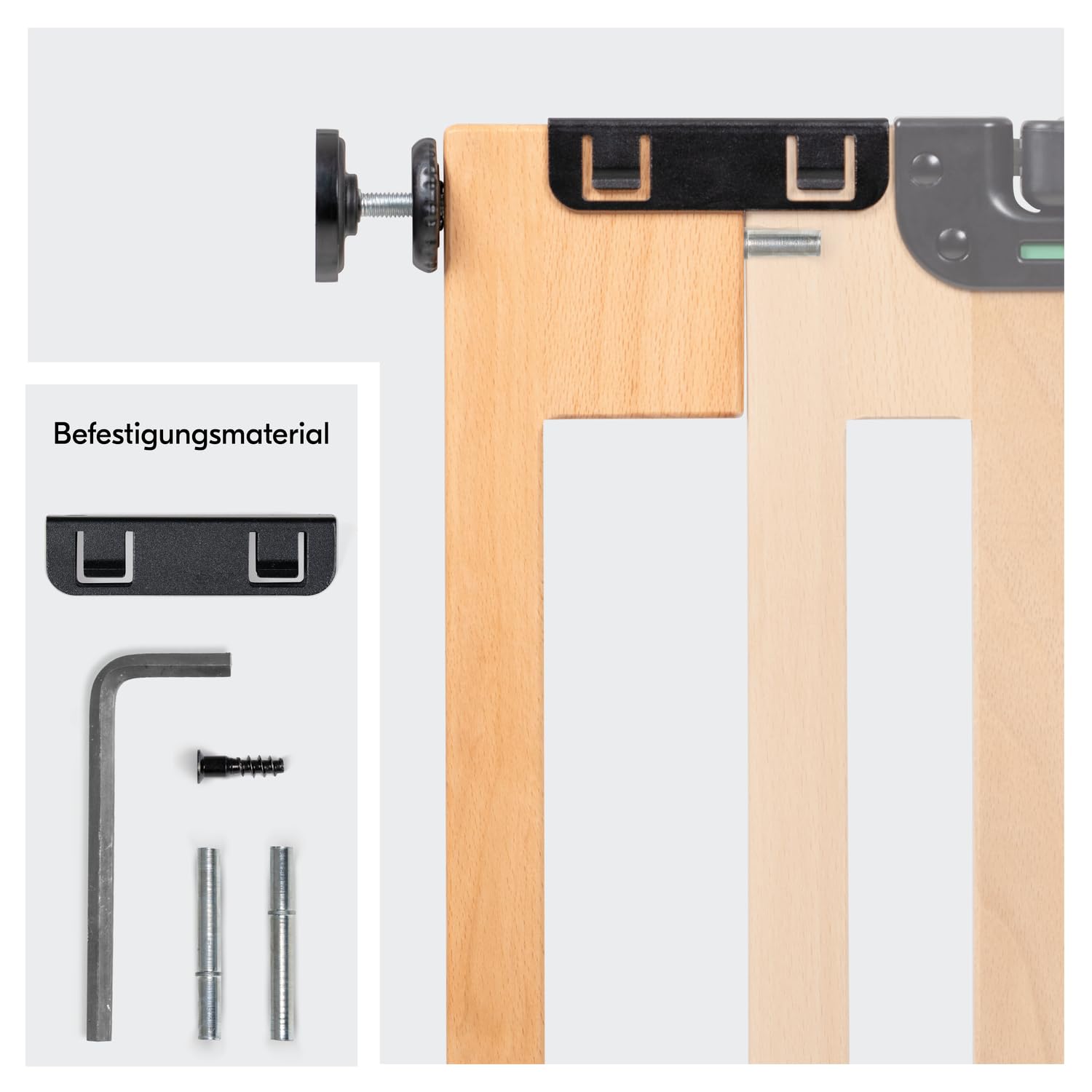 hauck 9 cm Verlängerung nur kompatibel mit Clear Step Easyclose Eco, Buche | Inklusive Verbindungsstifte, maximal 2 Verlängerungen je Gitter möglich - eine pro Seite