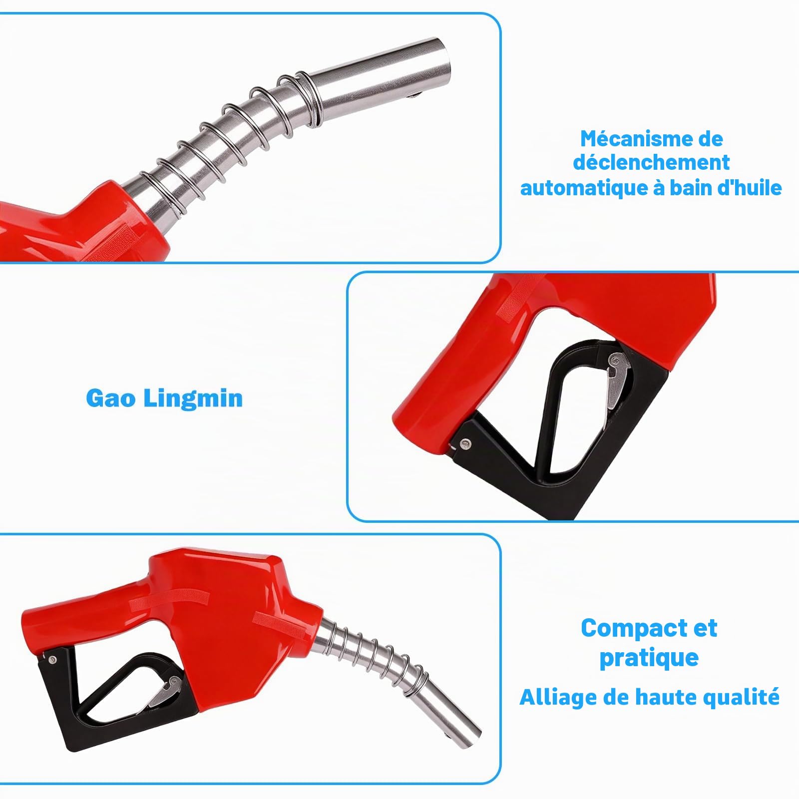 Pistolet De Distribution Avec Système D'arrêt Automatique: Buse Diesel Automatique, Raccord 1", Interface à 25mm, Pistolet De Carburant Pour Pompage Transvasement De Diesel Et Fuel Fioul