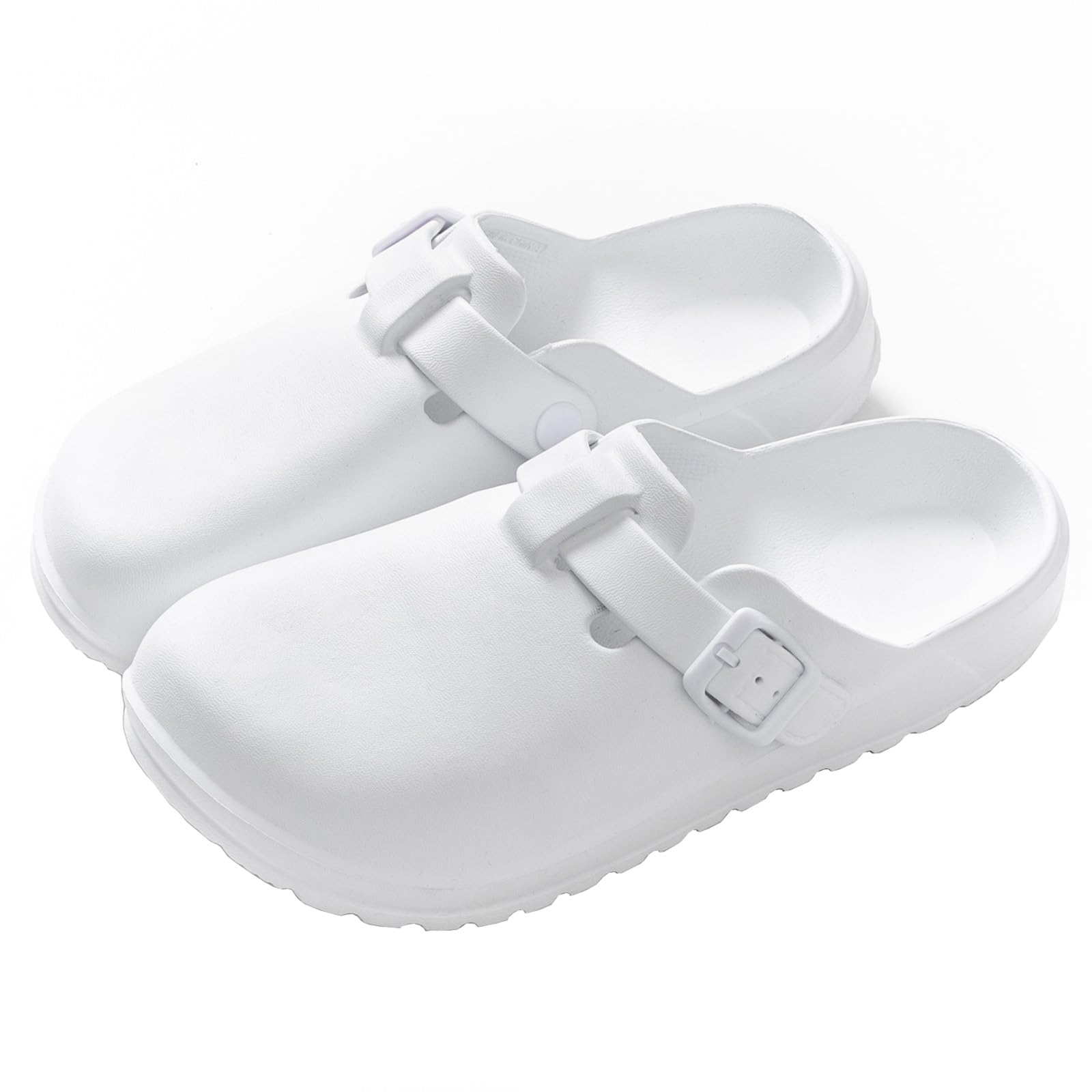 LHXYUO Arch Support Nurse Clogs for Women and Men, Adjustable Buckle Mules Non Slip Work Shoes Chef Garden Sandals, Slip-On Cushion Slippers Slides