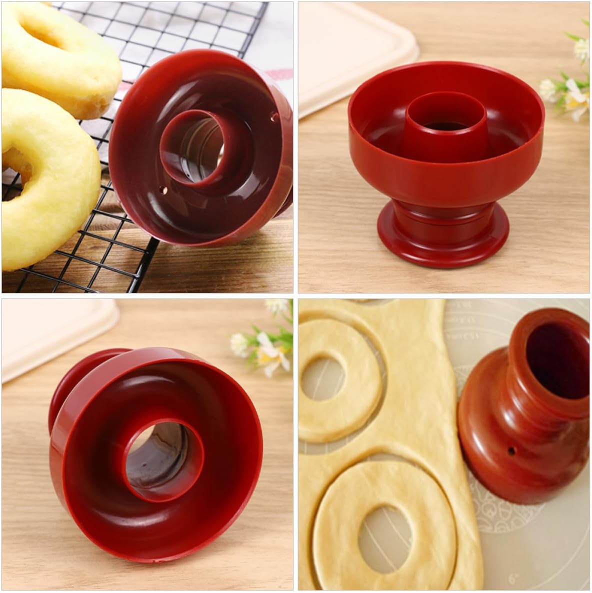 Doughnut Maker Donut Baking Mold PP Hollow Nonstick Cake Mold Brown