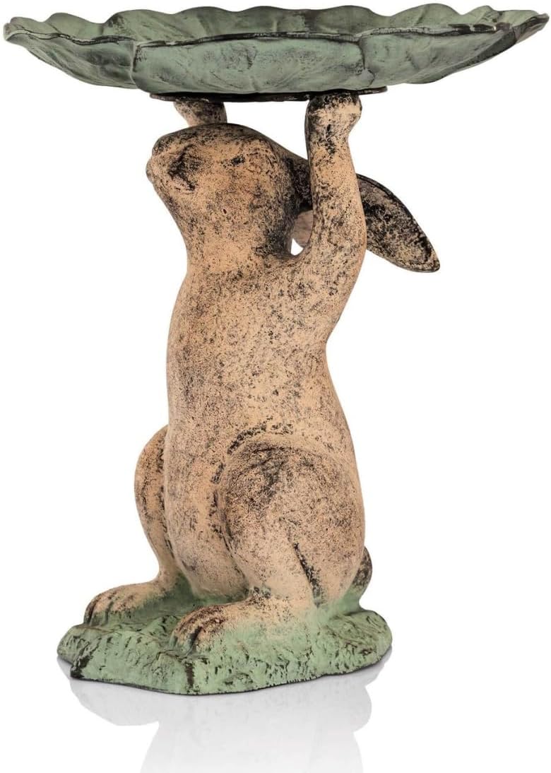 Rabbit Birdbath Sculpture
