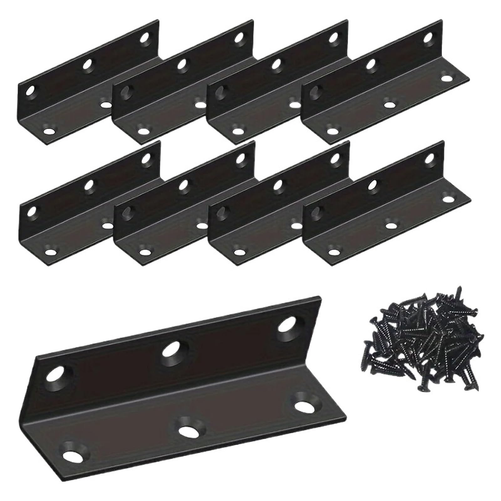 Fhdbekdcldm Black8pcs 6Pcs Black Stainless Steel L Brackets, 90 Degree Corner Braces