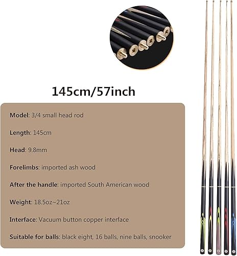 Miniatura 3 de Taco de billar, palos de billar para accesorios de piezas de mesa de billar, puntas de 0.394 in, diseño ergonómico, utilizado para el hogar,