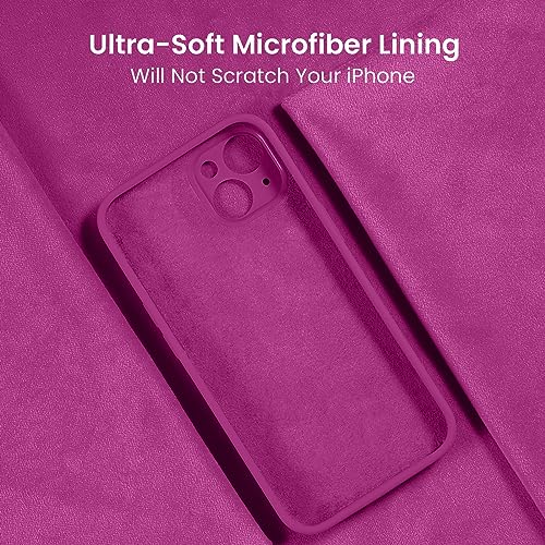 Image of FireNova Designed for iPhone 15 Case, Silicone Upgraded [Camera Protection] Phone Case, Soft Anti-Scratch Microfiber Lining Inside, 6.1 inch, Shocking Pink
