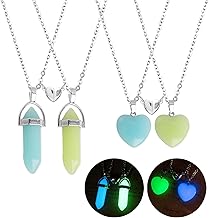 Women's Pendant Necklace Friendship Necklace Pendant Friendship Necklace for 4.4 Pieces Hexagon Crystal Necklaces Heart Natural Stone Luminous Friendship Couple, Stone, Alloy.