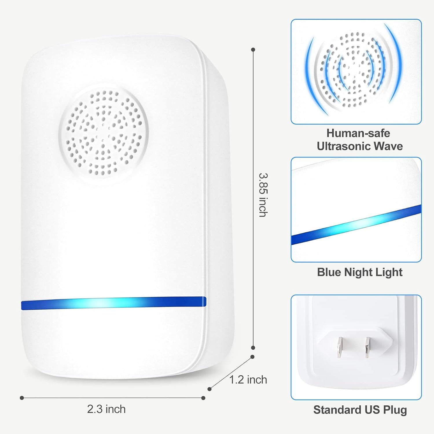 TIMIROYA Ultrasonic Pest Repeller Plug in, 6 Pack Indoor Pest Repeller for Insects Roaches Mouse Rodents Mosquitoes