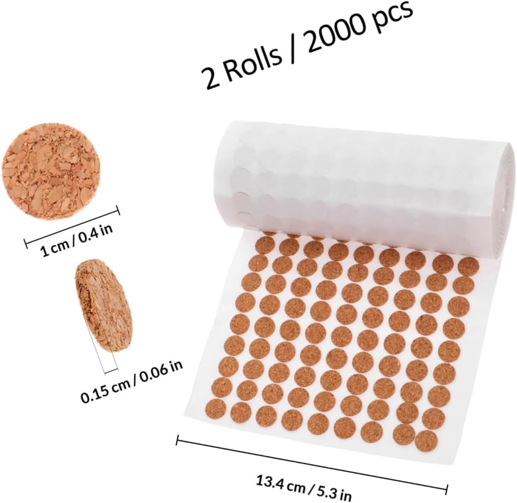 Gadpiparty Cork Pads Self-Adhesive 1.00 x 1.00 x 0.06 Inches Cork Underlay Protective Pads for Furniture Door Protection Noise Insulation
