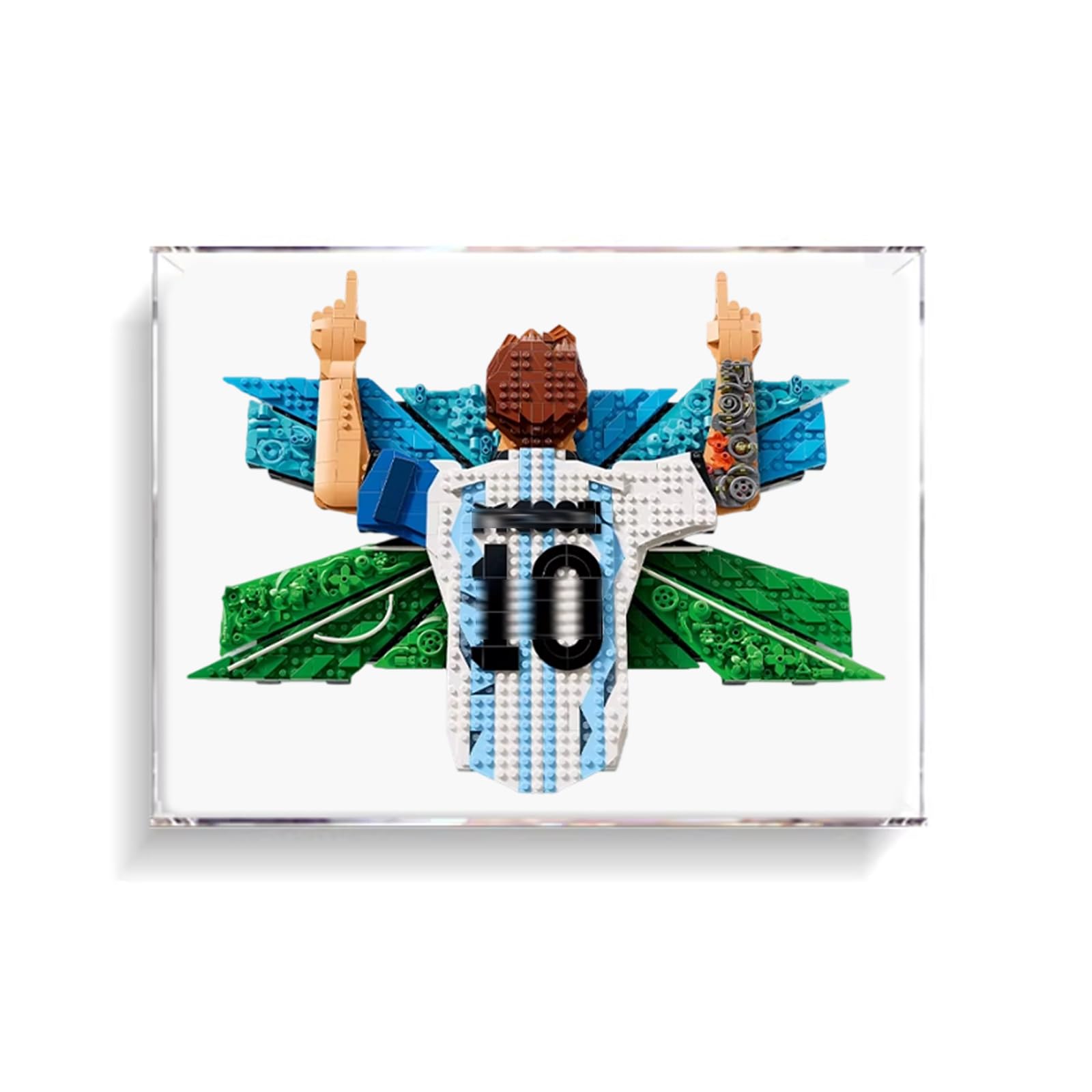 Acrylic Display Case for Lego 43018 Messi's Celebration Moment Building Set, Dustproof Transparent Box - Only Display Case, Display Box Compatible with Lego 43018