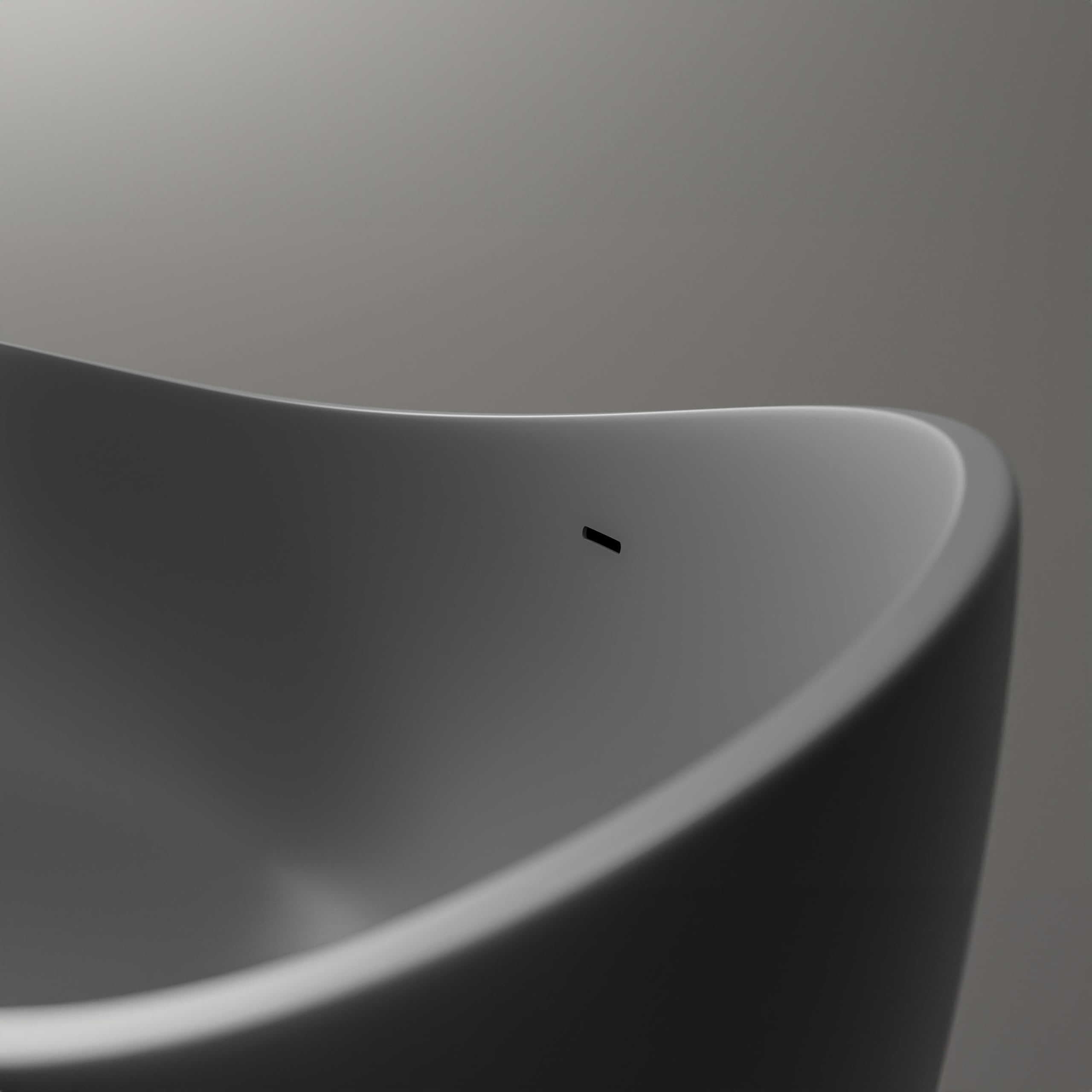 Baignoire îlot en pierre solide, Solide Surface, WAVE gris mat, 180 x 110cm, Couvercle supplémentaire:Sans cache supplémentaire