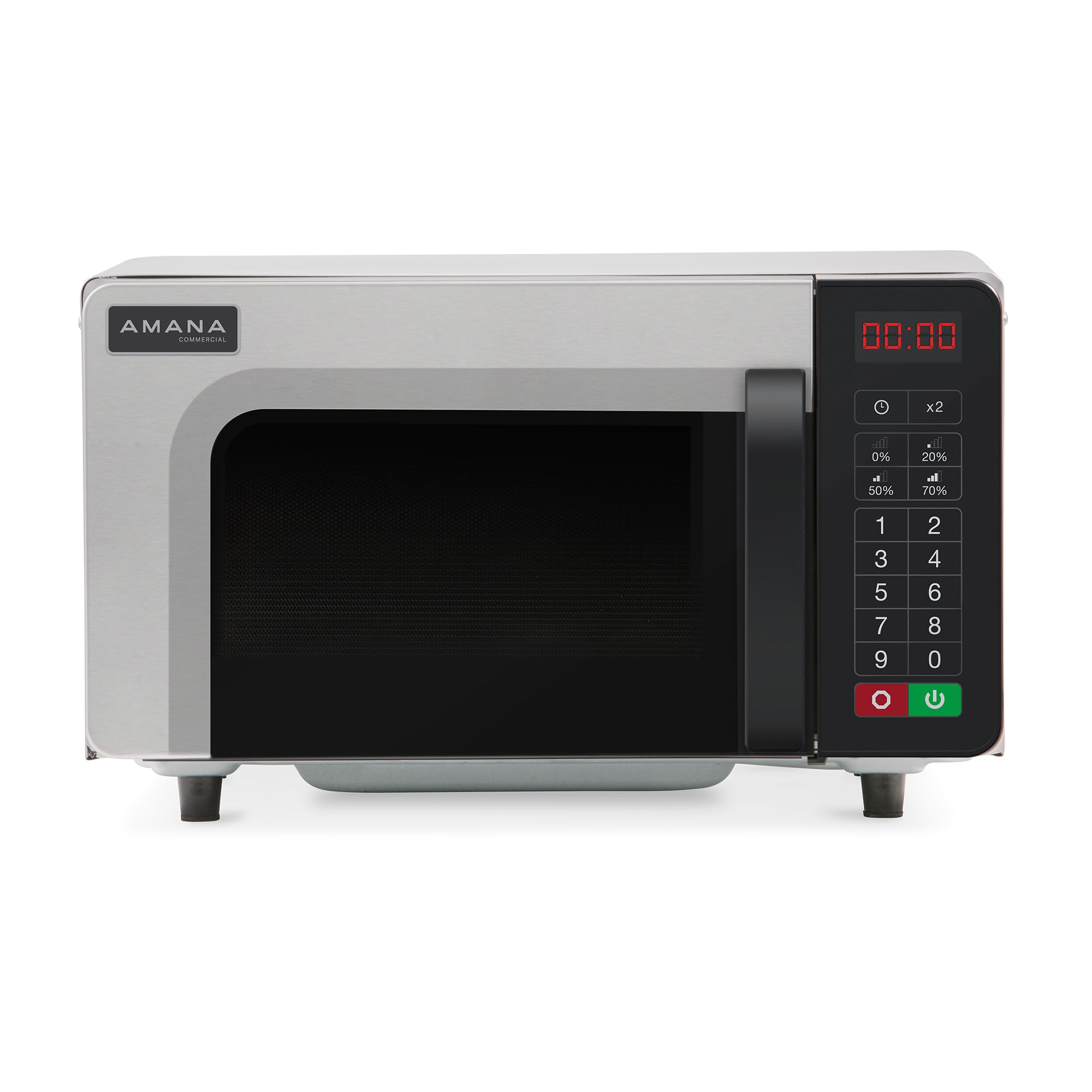RMS10TSA 1000 Watt Heavy-Duty Countertop Commercial Microwave Oven with Push Button Controls for Restaurant Buffet Catering | 0.8 Cu. Ft, 20"W x 16-1/2"D x 12-1/4"H, Stainless Steel, 120v, NSF