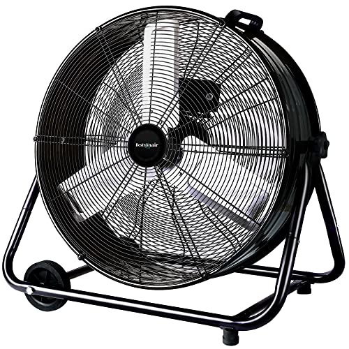 24 Inch High Velocity Heavy Duty Industrial Fan With 3-Speed Adjustment Up To 8100 Cfm, Larage Fan Floor For Factory Storehouse Workshop Garage Shop Gym Patio Deck Construction Site #TOP19