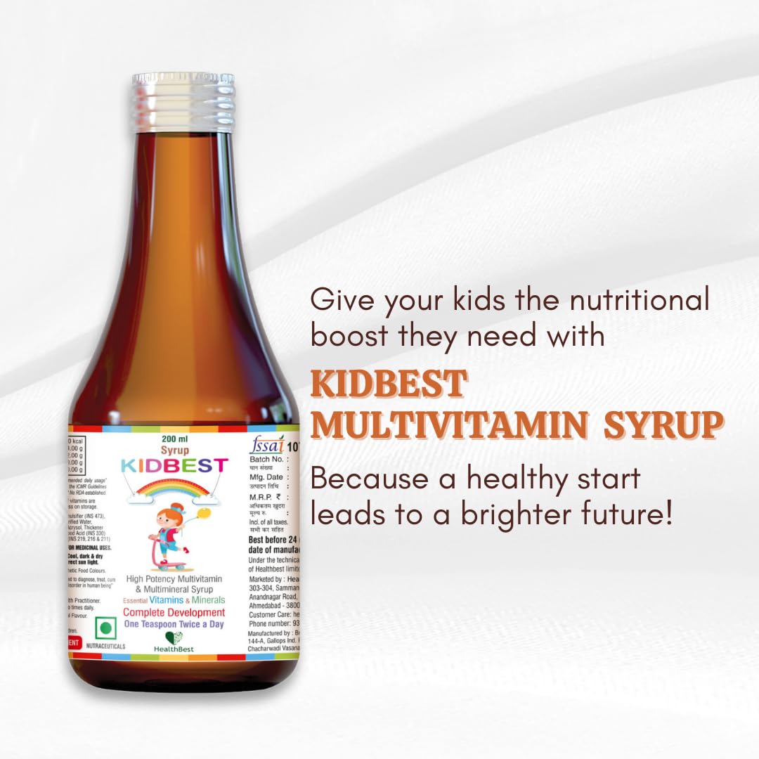 Kids Multivitamin Syrup 200ml with Zinc, Vitamin A, C & E - Daily Support for Children (Pack of 3) — Amazon image 6