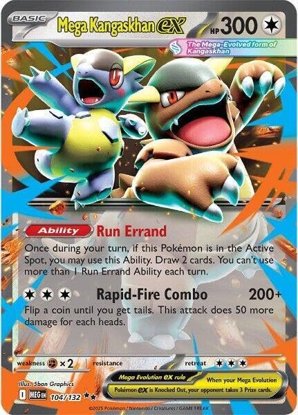 Pokemon - Mega Kangaskhan ex - 104/132 - ME01: Mega Evolution (MEG) - Double Rare - Single Card