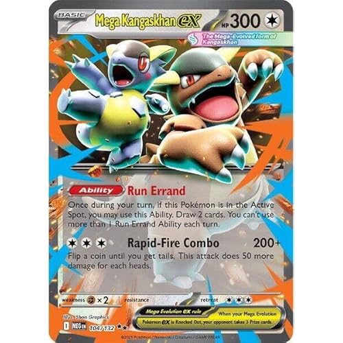 Pokemon - Mega Kangaskhan ex - 104/132 - ME01: Mega Evolution (MEG) - Double Rare - Single Card