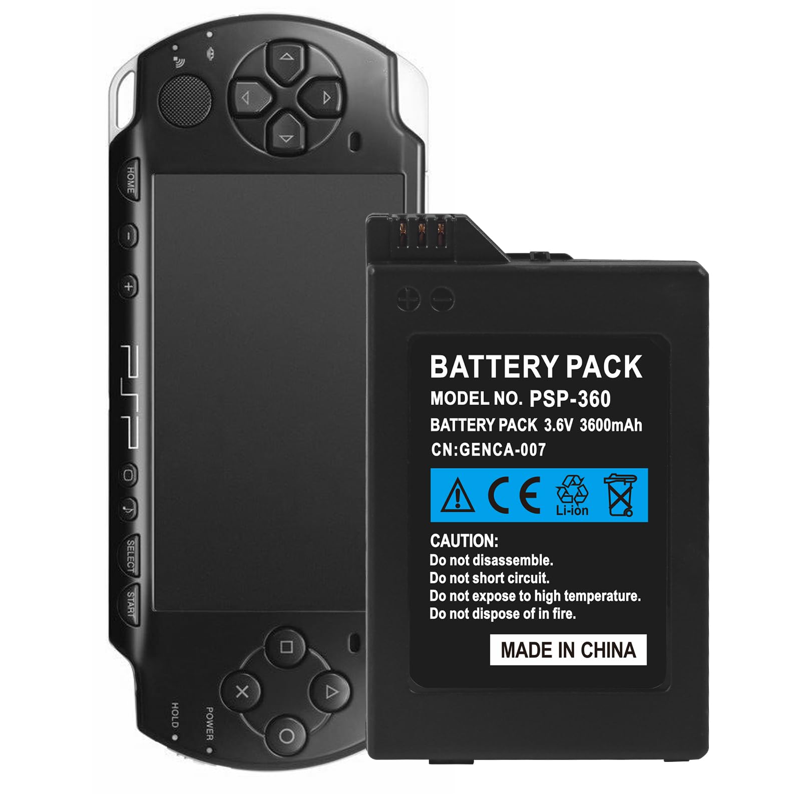 Battery for PSP 2000 PS P3000 Game Console, 4440mWh Replacement Battery Compatible with Sony PSP 2000/3000 PSP-S110 Console 2000 PSP-2001, PSP-3000, PSP-3001, PSP-3002, PSP-3004