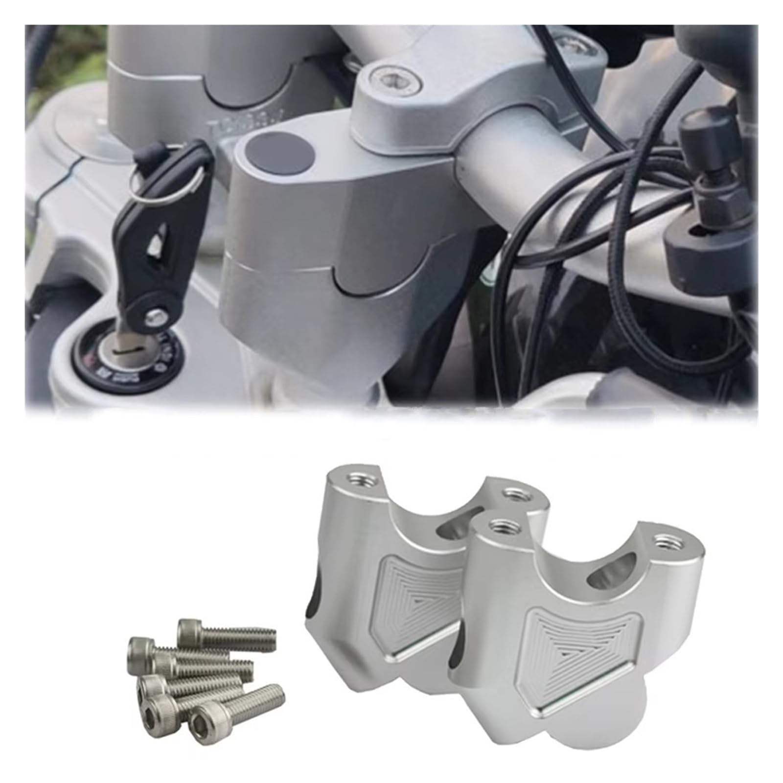Elevador Barra De Manillar Elevador Manillar Motocicleta con Abrazadera Adaptador Ajustar La Altura del Y Moverlo hacia Atrás Accesorios Motocicletas para Benda BD300(C)