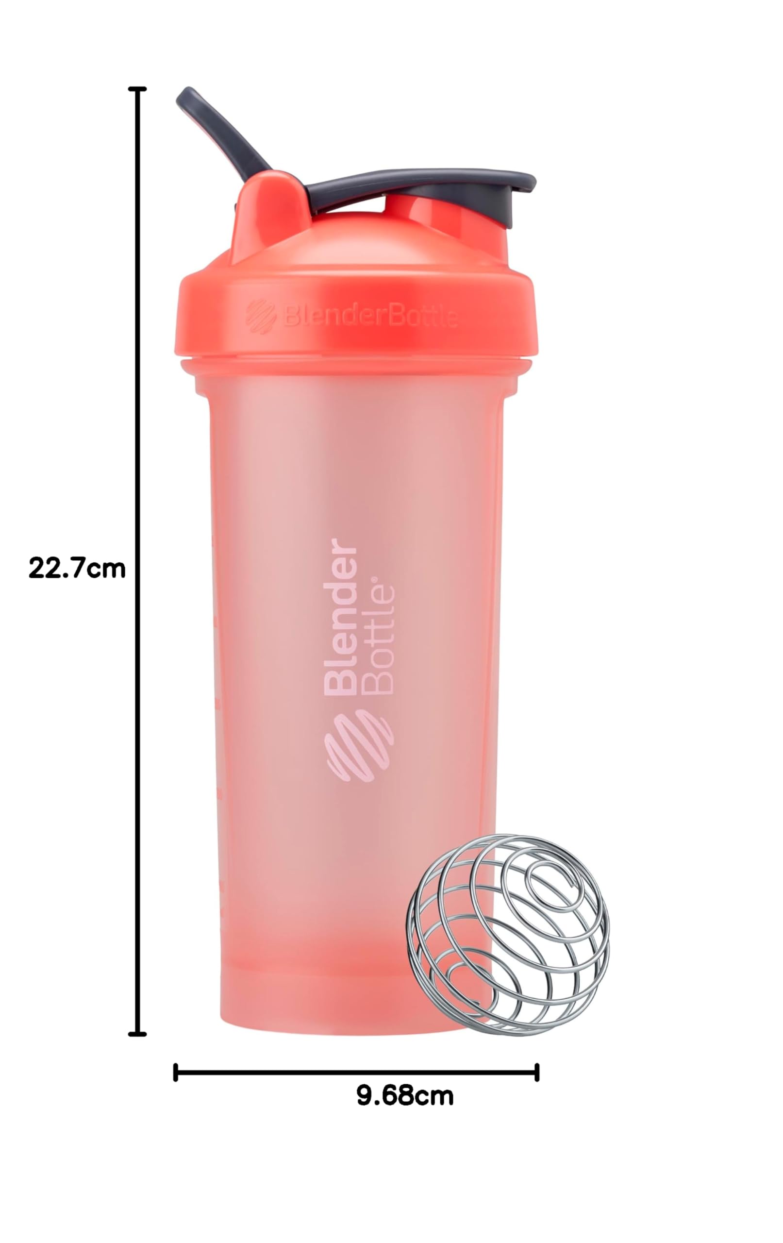 BlenderBottle Classic V2 Kunststoff-Shaker-Flasche, 800 ml, Korallenrot