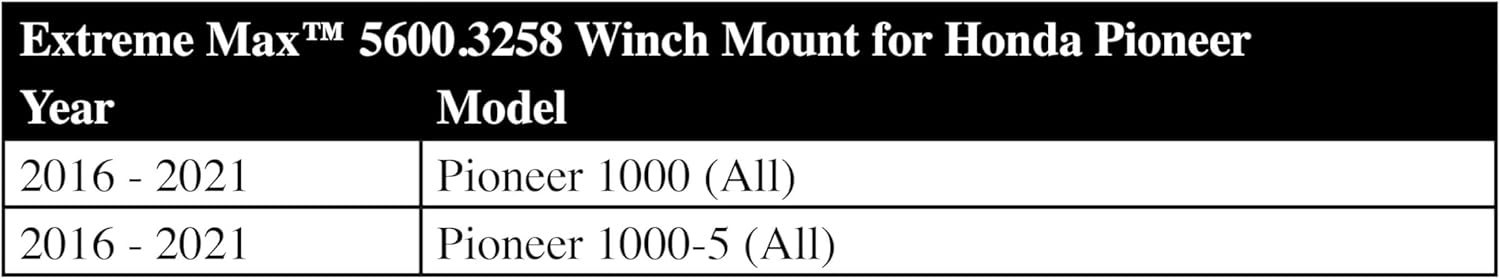 Extreme Max 5600.3258 ATV Winch Mount for Honda Pioneer 1000