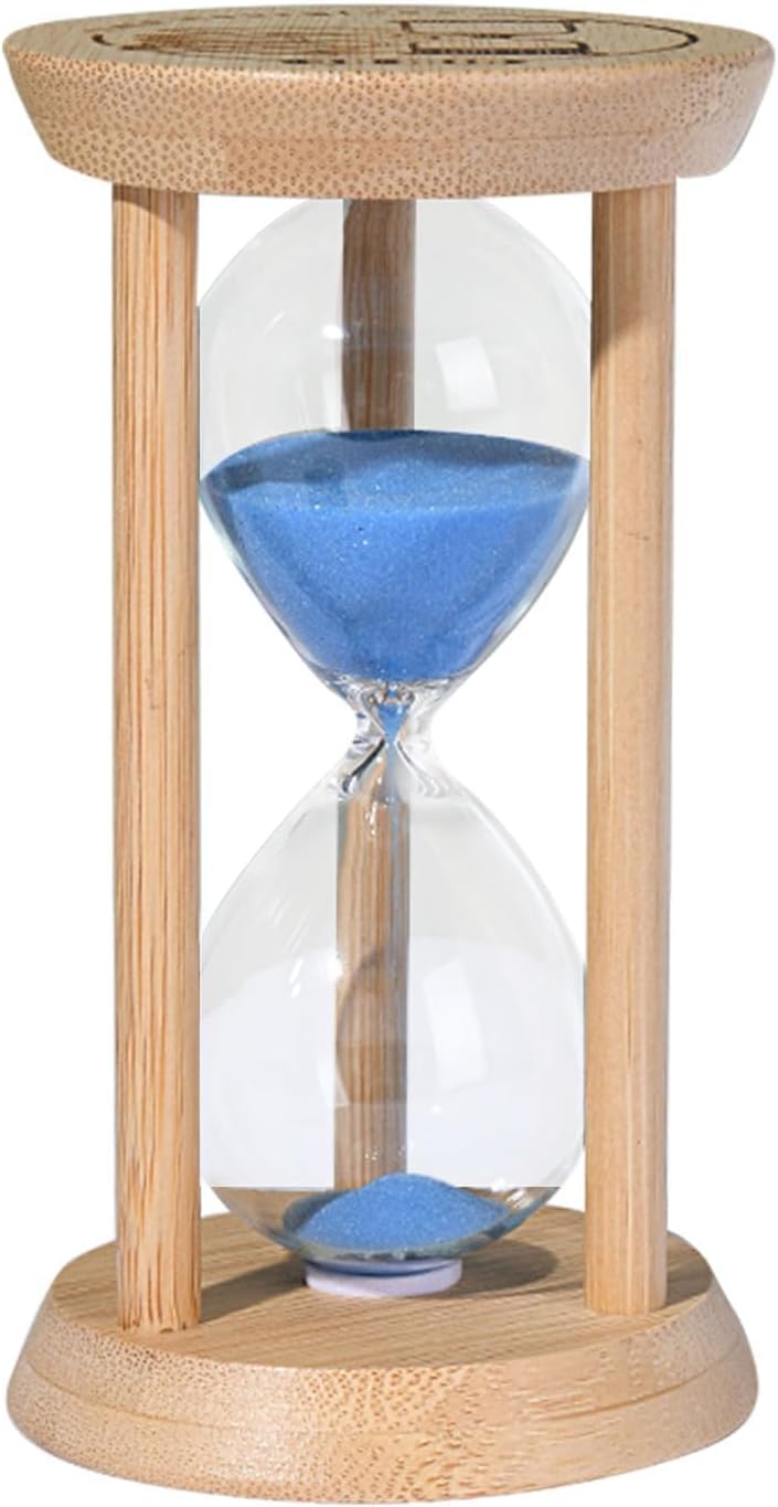 SuLiao Wooden Sand Timer 60 Minute Hourglass, Bamboo Sand Clock, Small Black Sand Watch 60 Min, Reloj De Arena Hour Glass Sandglass for Game Classroom Home Office Decorative - Amazon product rated Grade B