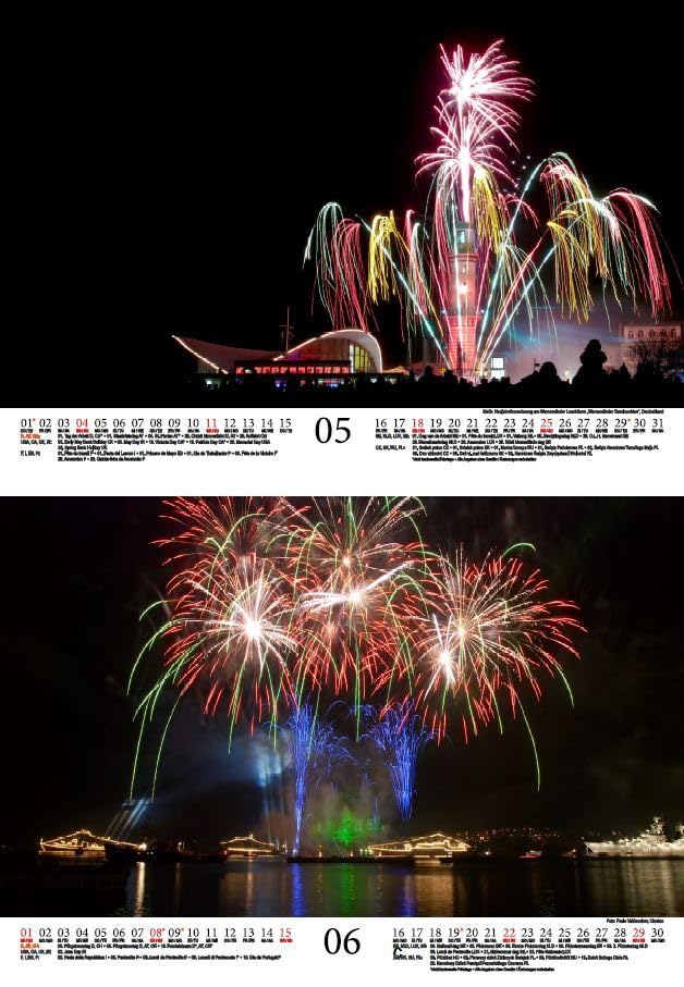 Calendario DIN A5, per fuochi d'artificio 2026, set regalo, 1