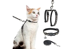 PAWCHIE Cat Harness and Collar Set, Escape Proof Adjustable Kitty Harness